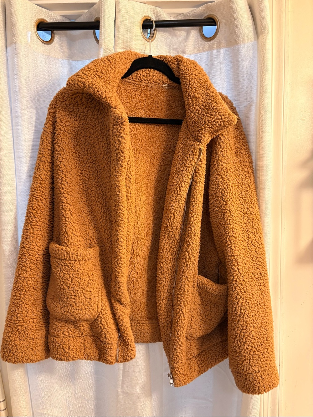 Cozy Teddy Sherpa Jacket in Camel